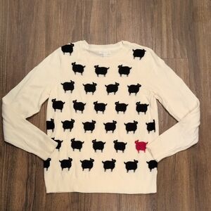 Charter Club Cream Black Sheep Princess Diana Sweater One Red Sheep